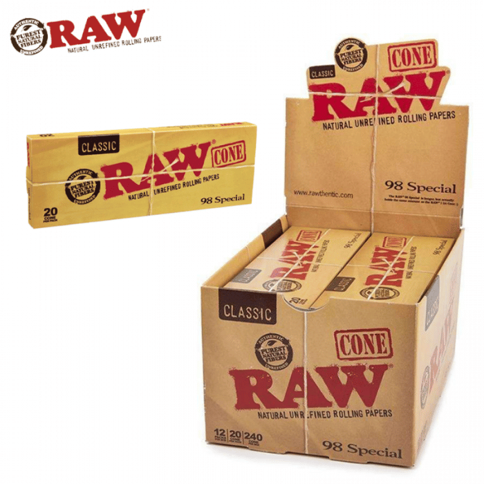 Raw Classic 98 Special Pre-Rolled Cones 20CT/12PK